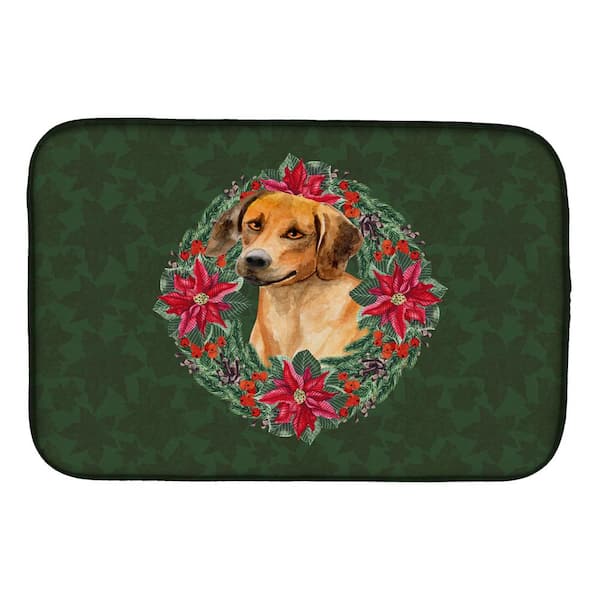 Caroline's Treasures 14 in. x 21 in. Multicolor Rhodesian Ridgeback  Poinsettias Dish Drying Mat CK1324DDM - The Home Depot