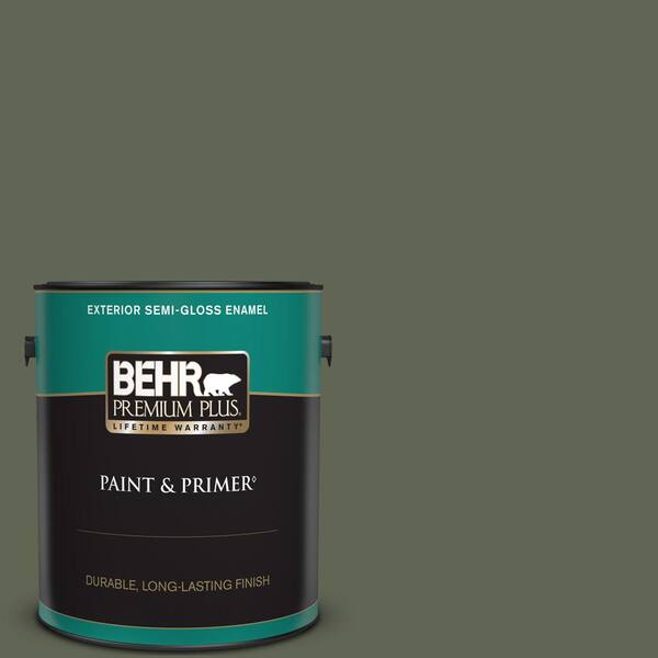 BEHR PREMIUM PLUS 1 gal. #BXC-06 Amazon Foliage Semi-Gloss Enamel Exterior Paint & Primer