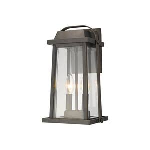 2-Light Oil Rubbed Bronze Outdoor Wall Sconce with Clear Beveled Glass
