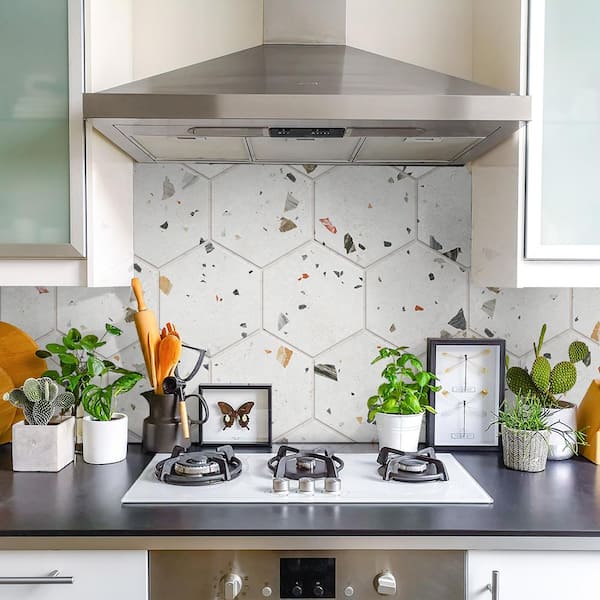 Sonar Hex White 8-5/8 in. x 9-7/8 in. Porcelain Floor and Wall Tile (11.5 sq. ft./Case)