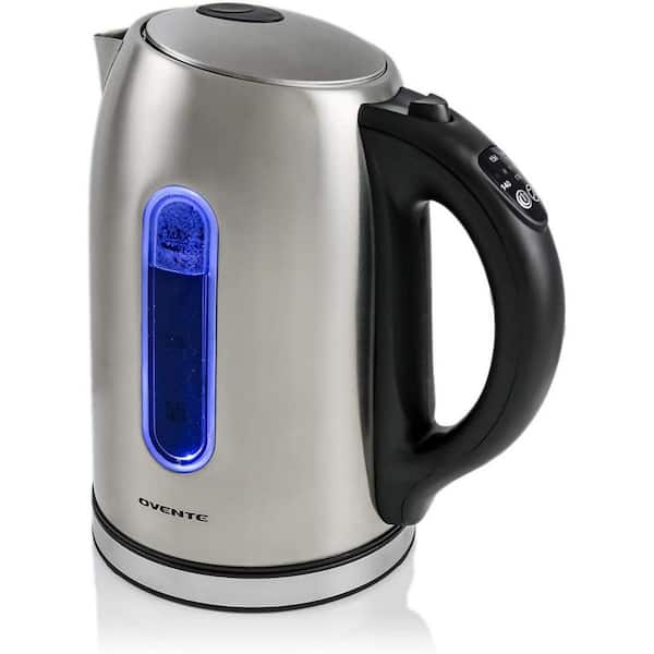 OVENTE 7.1-Cup Nickel Brushed Stainless Steel Electric Kettle Electric Kettle with Keep Warm Function, Auto Shut-Off
