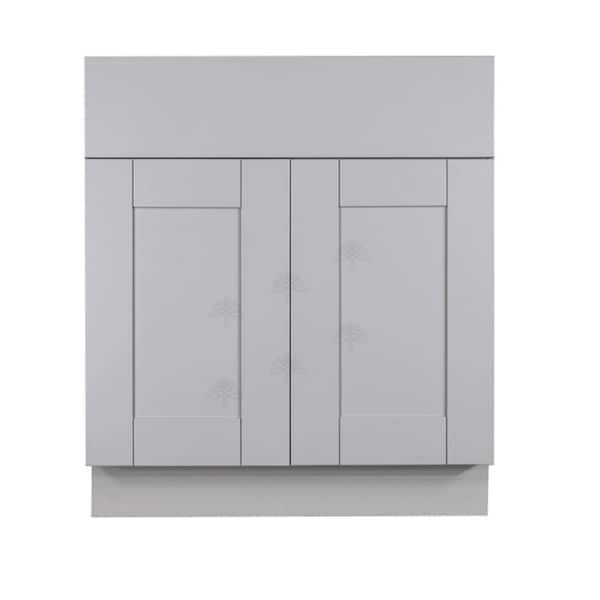 LIFEART CABINETRY Anchester Assembled 27x34.5x24 in. Sink Base Cabinet with 2 Doors in Light Gray