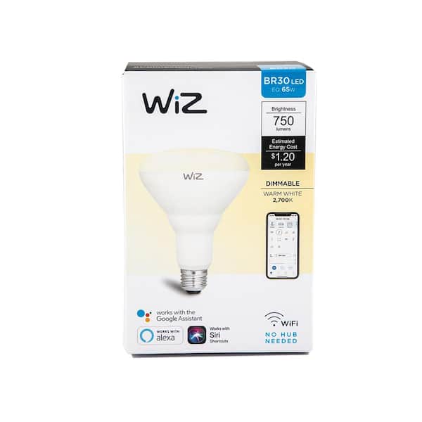 Tunable/Dimmable Whites WiZ IZ0087571-2 65 Watt EQ BR30 Smart WiFi Connected LED Light Bulbs/Compatible with Alexa and Google Home 2 Piece no Hub Required 