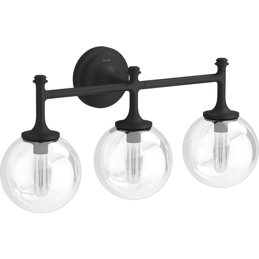 Bellera 22" Matte Black Transitional 3-Light Sconce