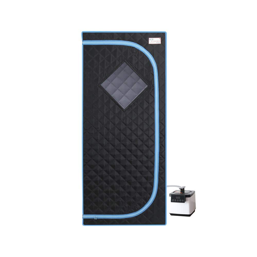 1-Person Full Size Portable Black Steam Sauna Tent-Personal Home Spa