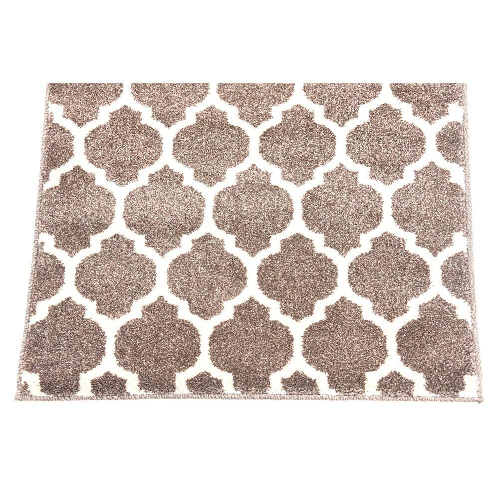 Elegant Brown Trellis 2'2" x 3'1" Rectangular Synthetic Area Rug