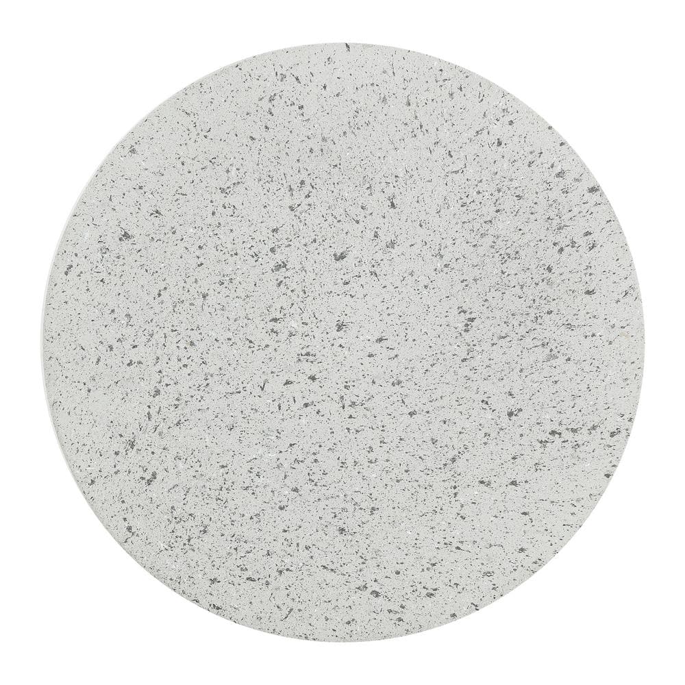 Hollie 18" Gray Terrazzo Minimalist Drum Accent Table