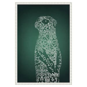 The Emerald Meerkat by Ema Paraschiv 1 Piece Floater Frame Giclee Animal Canvas Art Print 23 in. x 16 in .