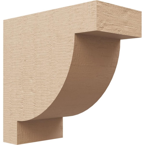 Ekena Millwork 4 in. x 8 in. x 8 in. Classic Alpine Rough Cedar Woodgrain TimberThane Corbel, Primed Tan