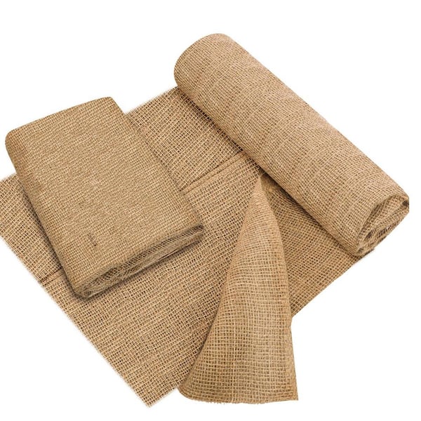 60 in. Natural Jute Burlap Plant Protector Cloth Tree Wrap Weed Barrier Fabric Garden Blanket 1-Piece