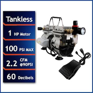 Tankless Portable 1.0 HP Ultra Quiet and Oil-Free Electric Air Compressor
