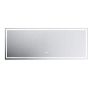 84 in. W x 32 in. H Rectangular Frameless Front Backlit Dimmable LED Light Wall Bathroom Vanity Mirror with Anti-Fog