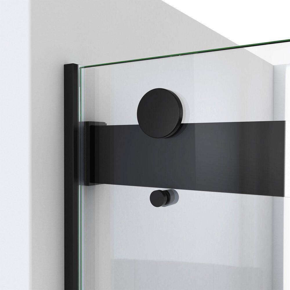 Essence 60" Frameless Black Tub Door with ClearMax Technology
