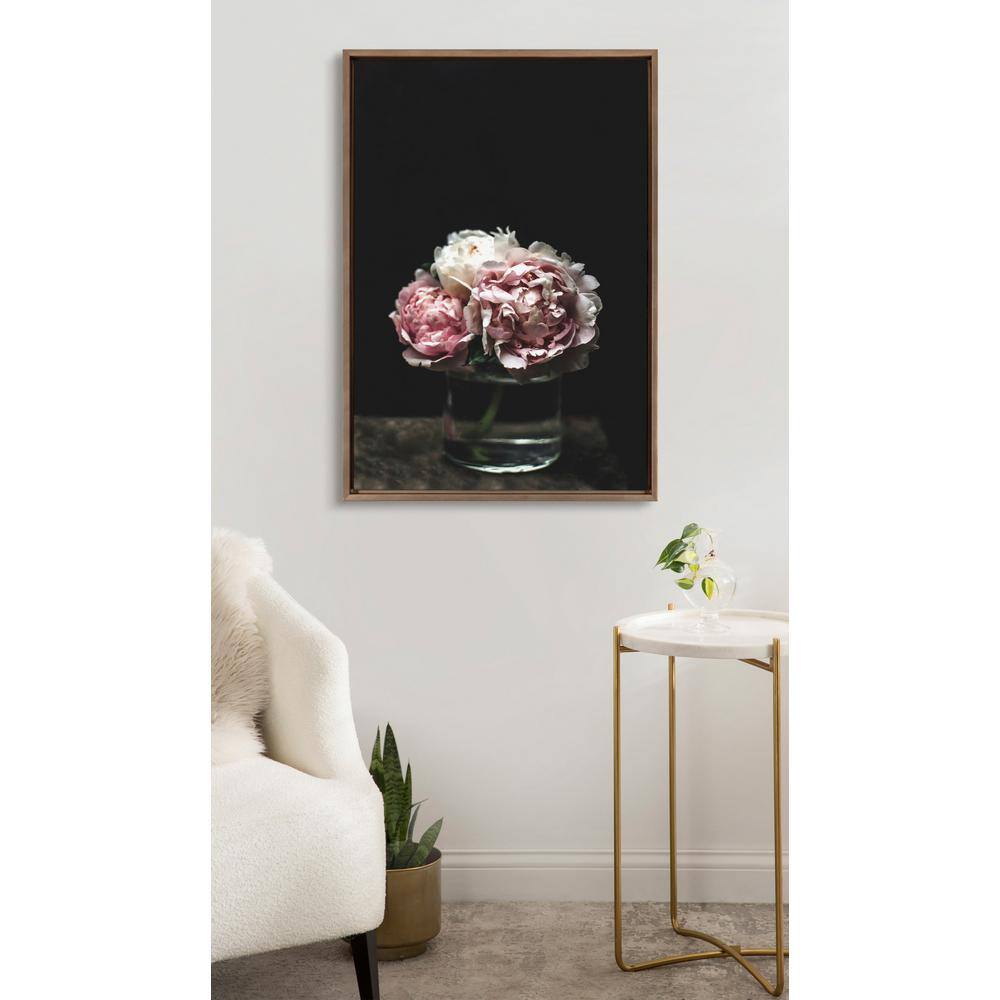Gold Framed Peony Canvas Wall Art, 23x33