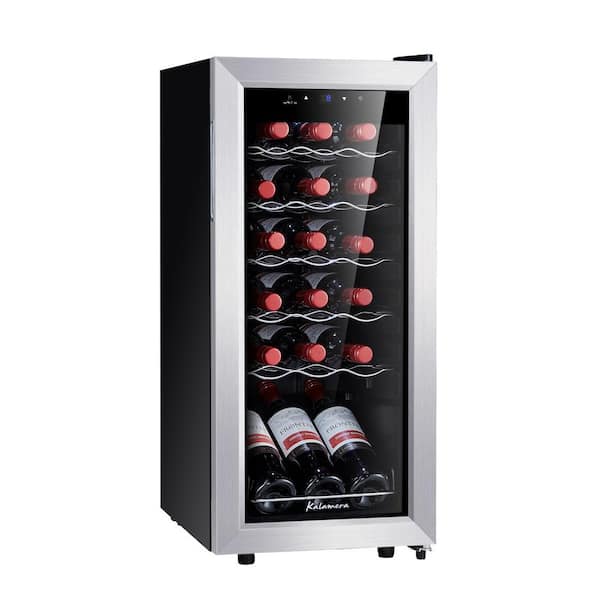 Kalamera Single Zone 18-Bottle Free Standing Compressor Wine Cooler with Glass Door