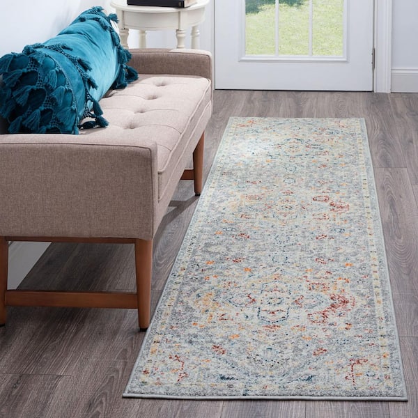 Wakefield Oriental Silver 2 ft. x 12 ft. Indoor Runner Rug