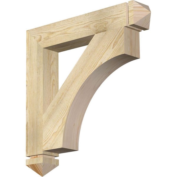 Ekena Millwork 4 in. x 26 in. x 26 in. Douglas Fir Westlake Arts and Crafts Rough Sawn Bracket