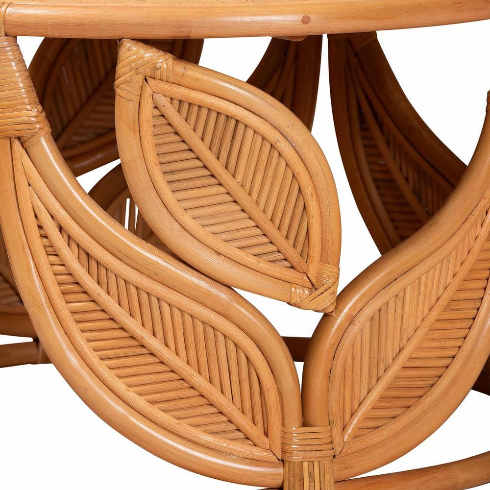 Raflesia Light Honey Round Rattan Bohemian Coffee Table