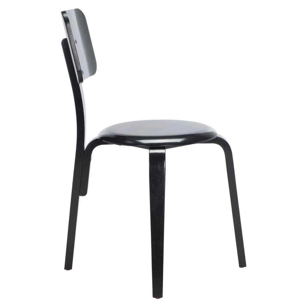 Elegant Black Bentwood Low-Back Stackable Dining Chair, Set of 2