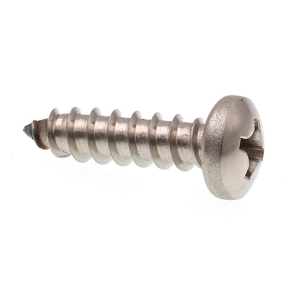 #14 X 1 in. Grade 18-8 Stainless Steel Phillips Drive Pan Head Self-Tapping Sheet Metal Screws (100-Pack)