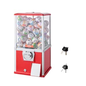 Gumball Machine for Kids 21 in. Height Home Vending Machine PS Bouncy Balls Dispenser Hold 180 Capsule Toys, Red