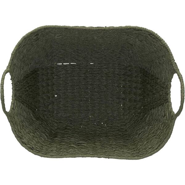 Green 19 in. x 17 in. Paper Decorative Basket Set of 1 with