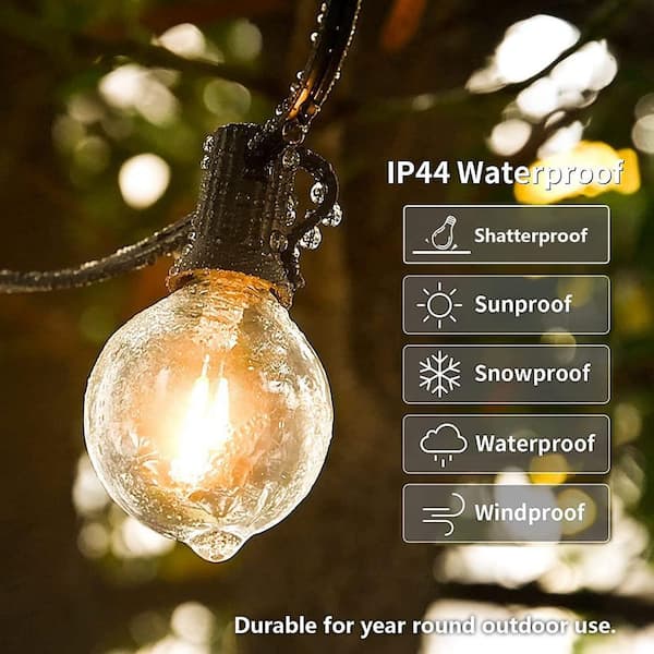 ZXXC G40 52-Light 100 ft. Indoor/Outdoor Plug-In LED Globe String