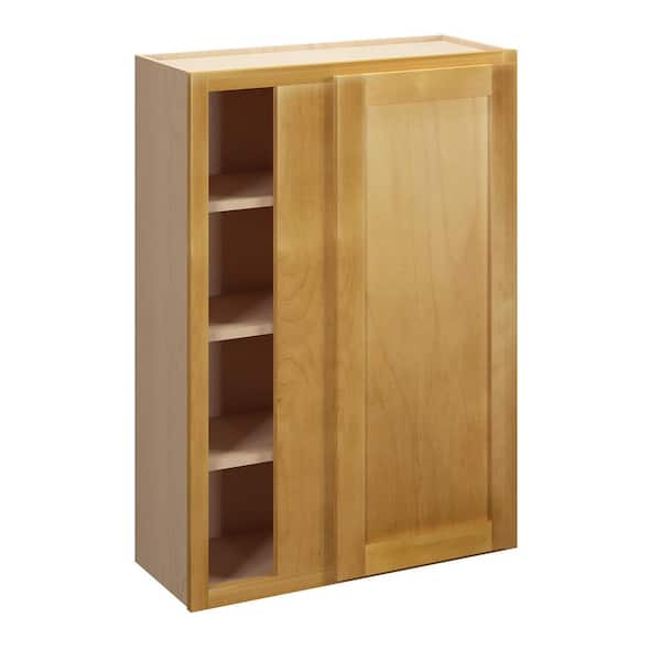 Kunal Kitchens Aberdeen Recessed 27 in. W x 42 in. H x 12 in. D in Caramel Plywood Assembled Wall Corner Blind Cabinet