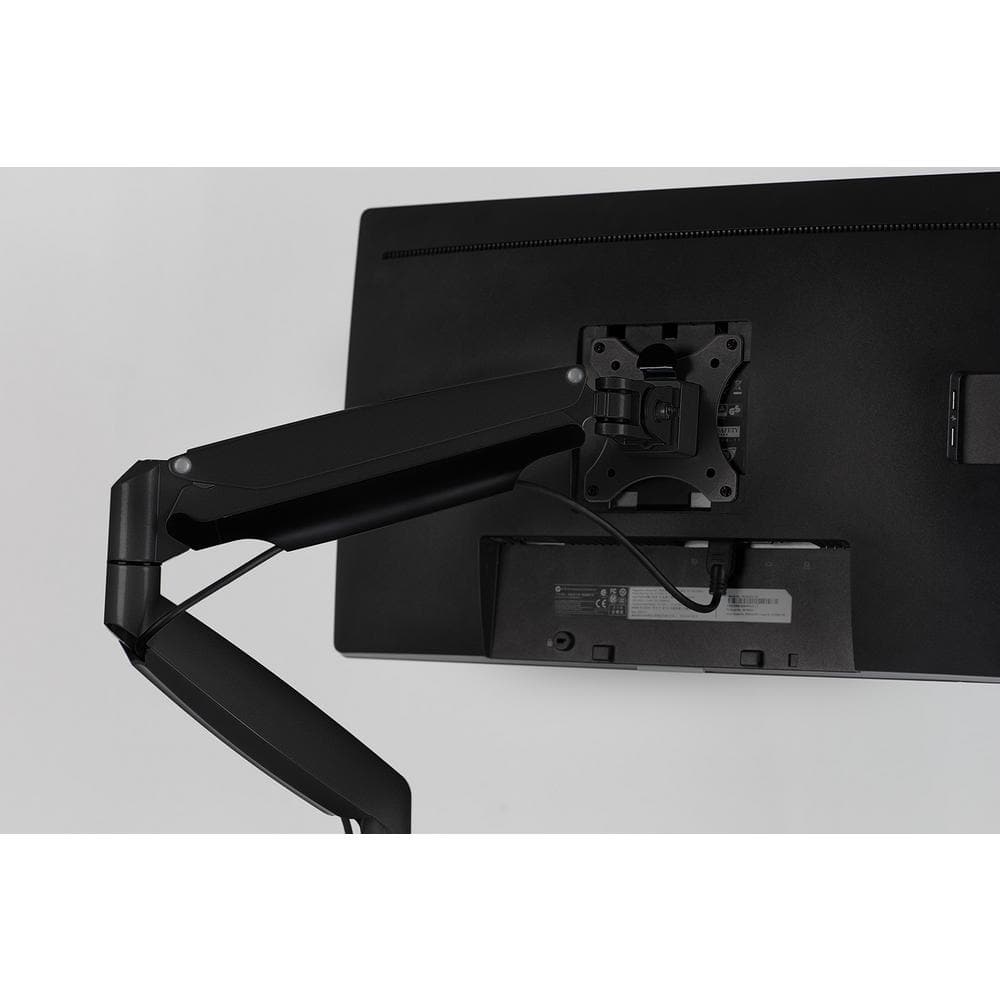 Black Adjustable Aluminum and Steel Single Monitor Desk Mount