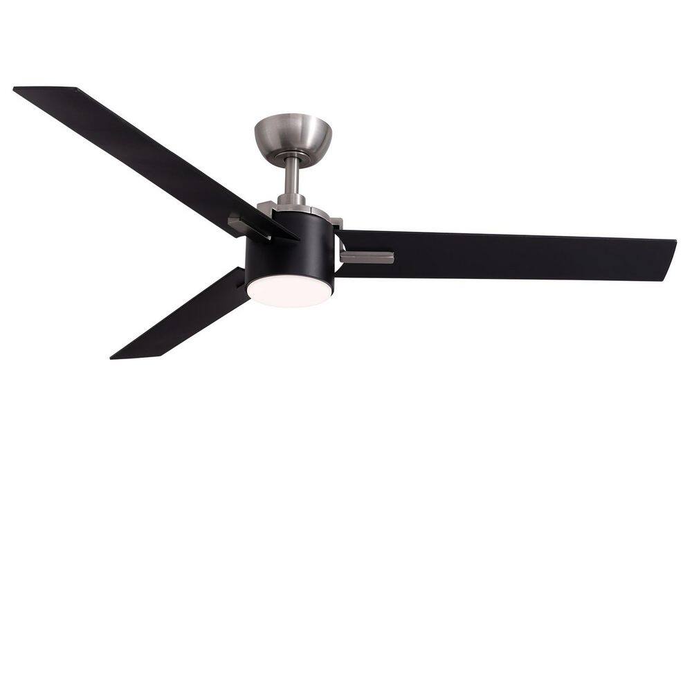 56 in. Indoor Black Downrod Mount Ceiling Fan with Integrated LED with Remote Control Included price history on PriceWatchPro