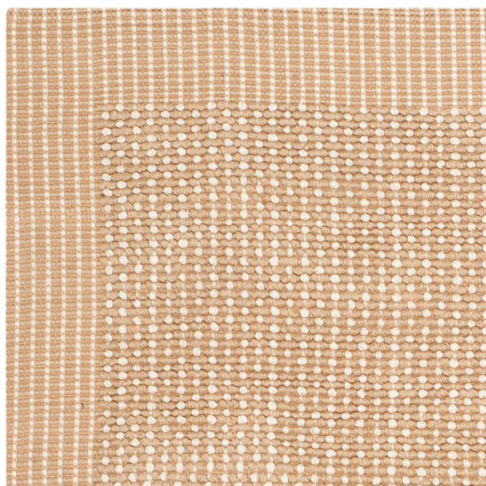 Ivory Beige Handmade Jute Square Area Rug, 8' x 8'