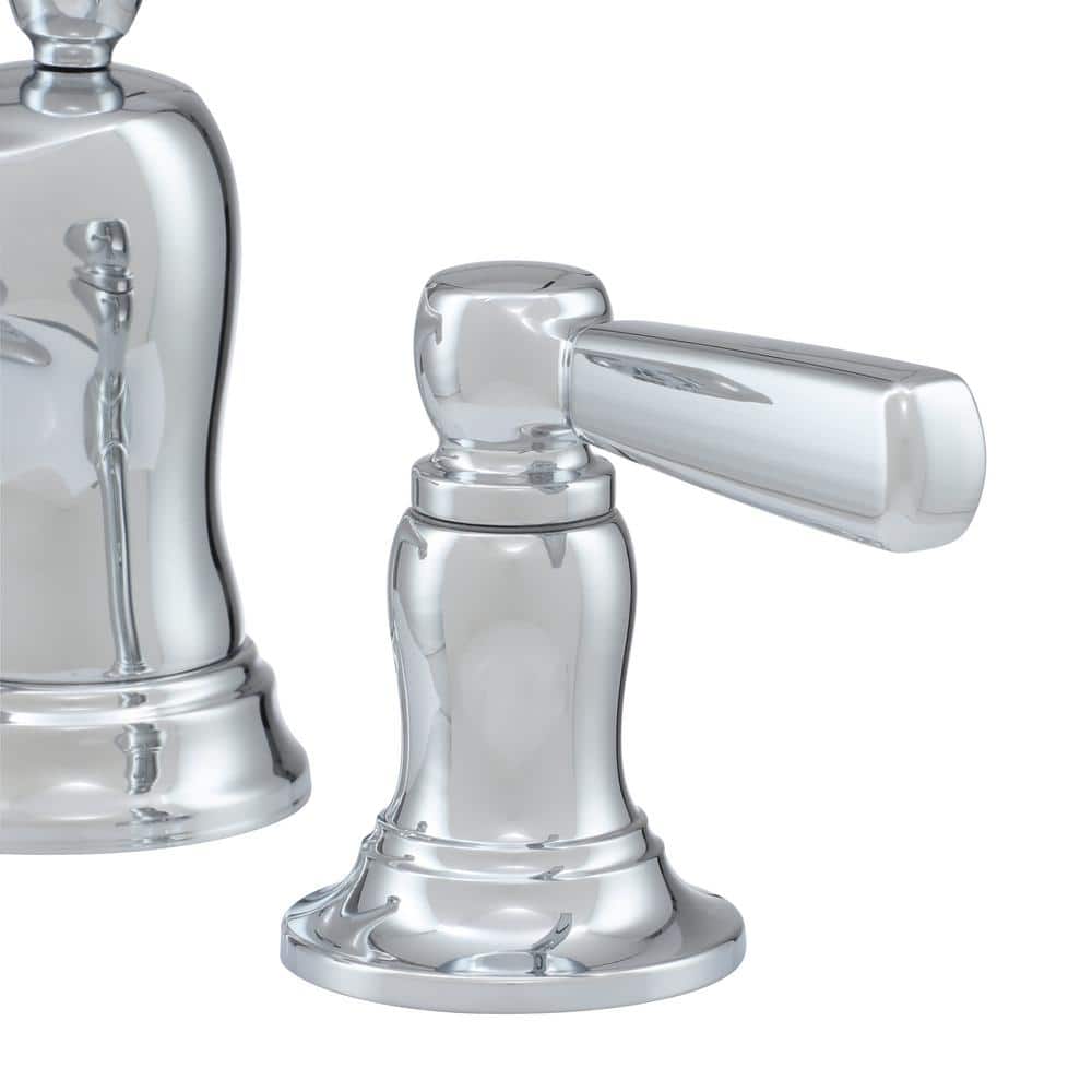 Bancroft Polished Chrome Widespread Bathroom Faucet with Drain