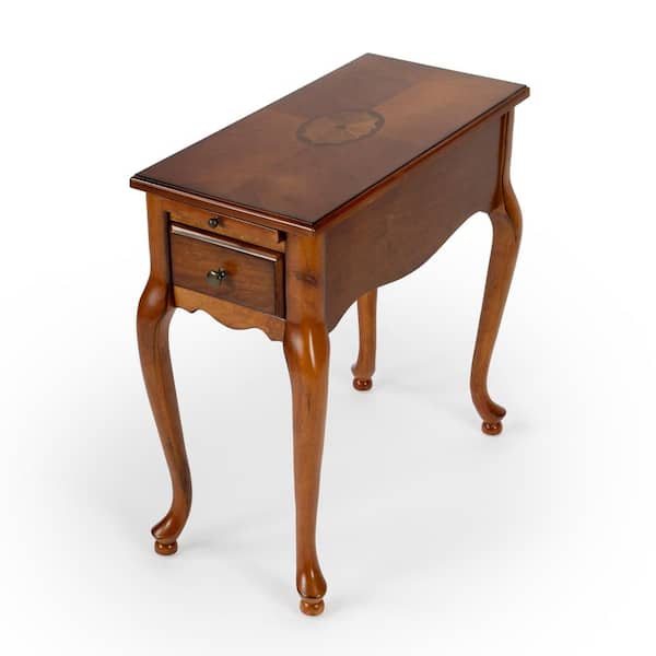 Butler Specialty Company Croydon 11.5 in. W Medium Brown Rectangular Wood 1-Drawer with Pullout End/Side Table