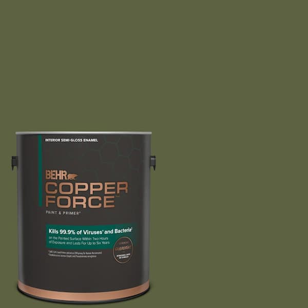 COPPER FORCE 1 gal. #S360-7 Down To Earth Semi-Gloss Enamel Virucidal and Antibacterial Interior Paint & Primer