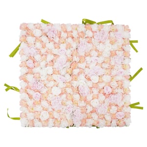 39 in. Multi-Colored Artificial Silk Flower Wall Panel Rose Hydrangeas Flowering Plants Backdrop Wedding Party Decor