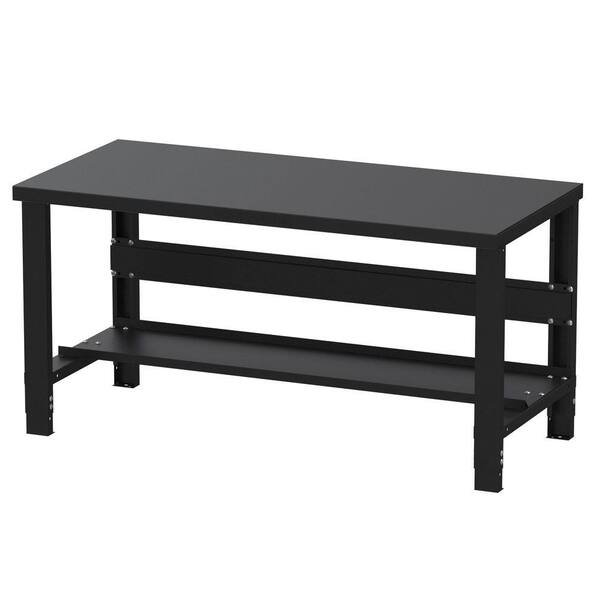 Borroughs 5 ft. Heavy Duty Workbench with Black Painted Top and Built-in Shelf
