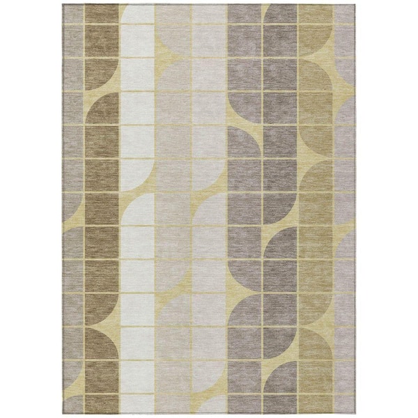 Chantille Machine Washable Indoor/Outdoor Abstract ACN2418 Wheat 10 ft. x 14 ft. Area Rug