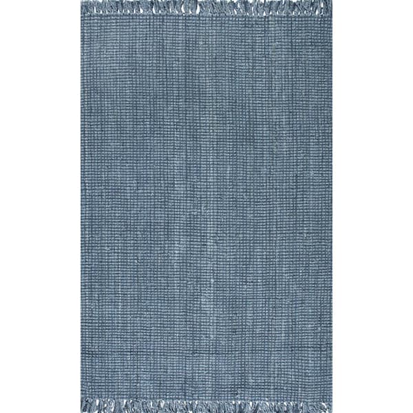 nuLOOM Natura Chunky Loop Jute Blue 5 ft. x 8 ft. Area Rug