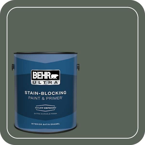 BEHR ULTRA 1 gal. #ECC-21-3 Imperial Palm Extra Durable Satin Enamel Interior Paint & Primer