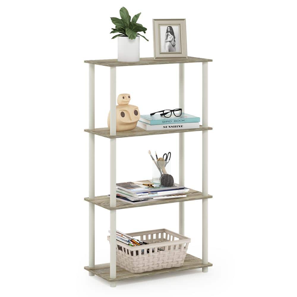 Sonoma Oak & White Kids' 4-Tier Multipurpose Shelf Display Rack