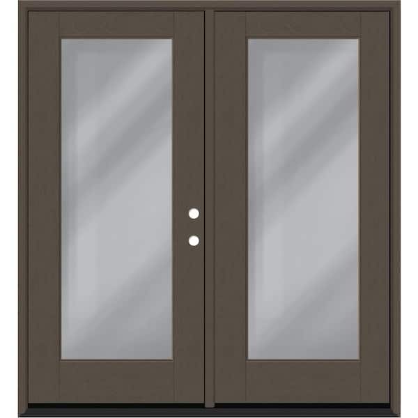 Steves & Sons Regency 60 in. x 80 in. Full Lite Clear Glass Ashwood LHIS Stained Fiberglass Retro Patio Door with 4 in. Jamb