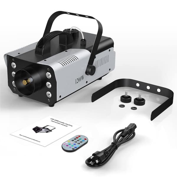 1200-Watt RGB Fog Machine with 6 Colorful LED Lights, 1-Liter Capacity, Perfect for Halloween Decor, Parties