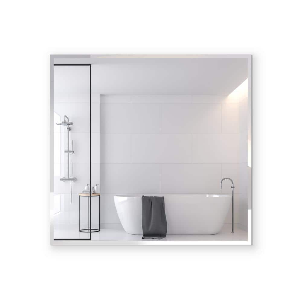 Fab Glass And Mirror 36 In. W X 36 In. H Frameless Square Beveled Edge ...