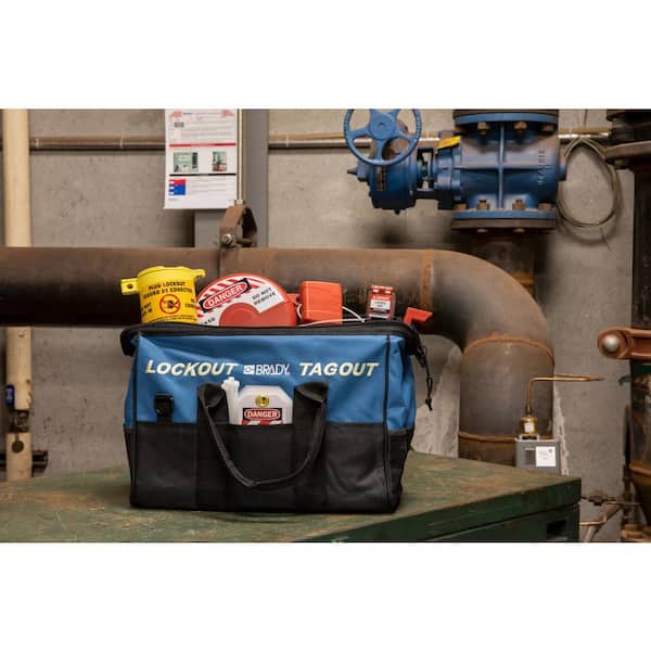 Brady Electrical and Valve Lockout Tagout Kit with Nylon Safety Lockout Padlocks in Duffel Bag 153672 Brady Electrical and Valve Lockout Tagout Kit with Nylon Safety Lockout Padlocks in Duffel Bag 153672