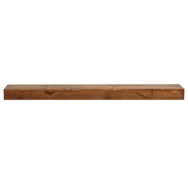 48 in. Brown Smooth Timber Floating Shelf-Versatile Wood Mantel and Wall Shelf