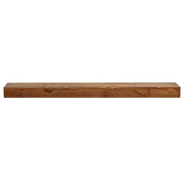 Dogberry Collections 72 in. Dark Chocolate Timber Floating Shelf - Versatile Wood Mantel and Wall Shelf