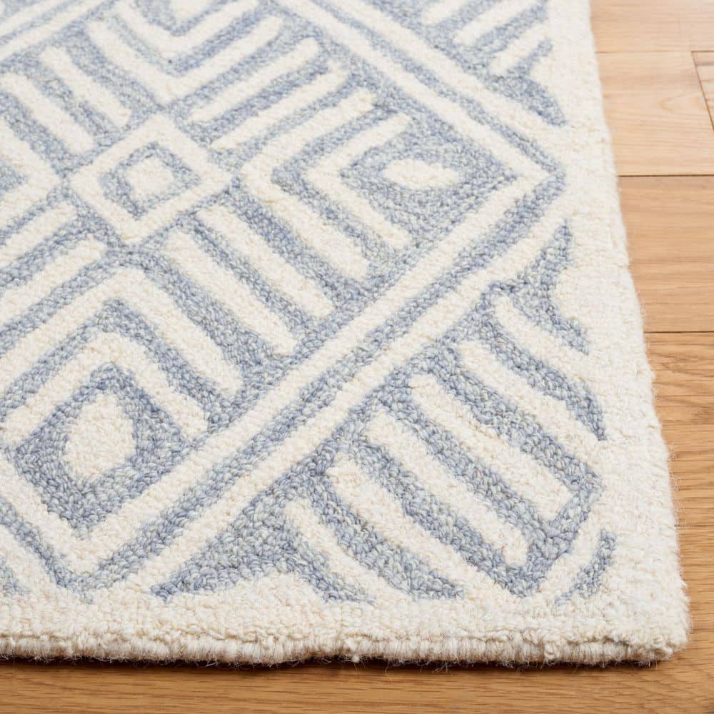 Hand-Tufted Artisan Gray Wool Rectangular Rug