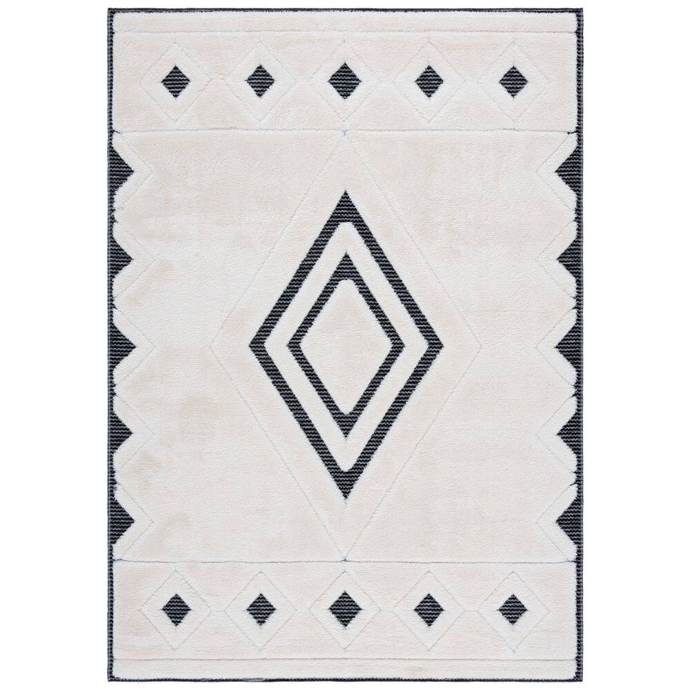 SAFAVIEH Celebrity 4 ft. x 6 ft. Ivory/Black Diamond Area Rug CEL804H-4 ...