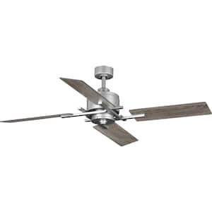 Bedwin 56 in. Indoor Galvanized Finish Transitional Ceiling Fan with Remote Included for Great Room and Living Room