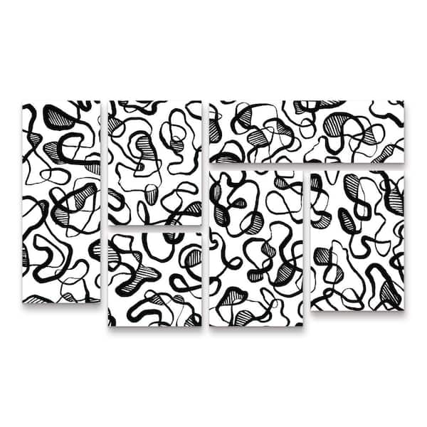 Trademark Fine Art Tree Child Abstract Thin Lines Pattern Multi Panel Unframed Photography Wall Art 28 in. x 47 in.